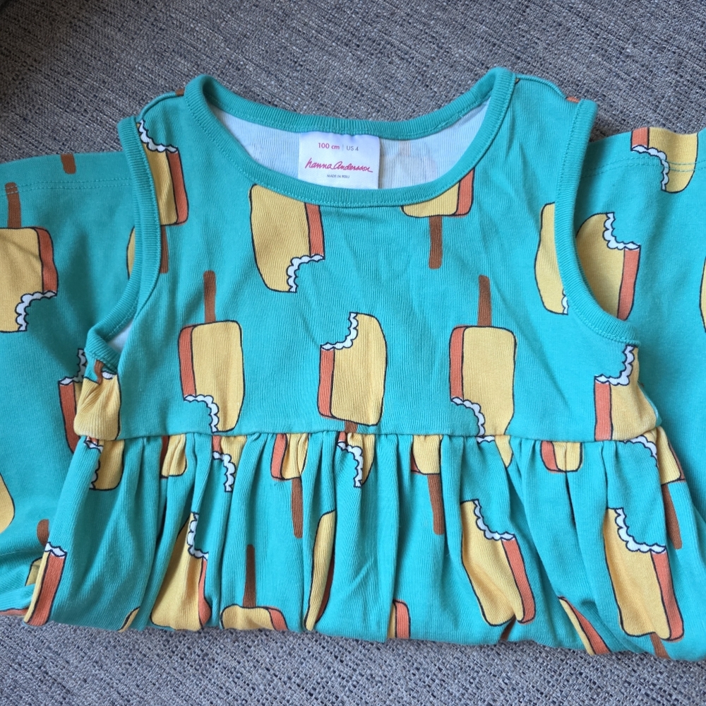 Hanna Andersson Teal Popsicle Print Dress - Picture 2 of 3
